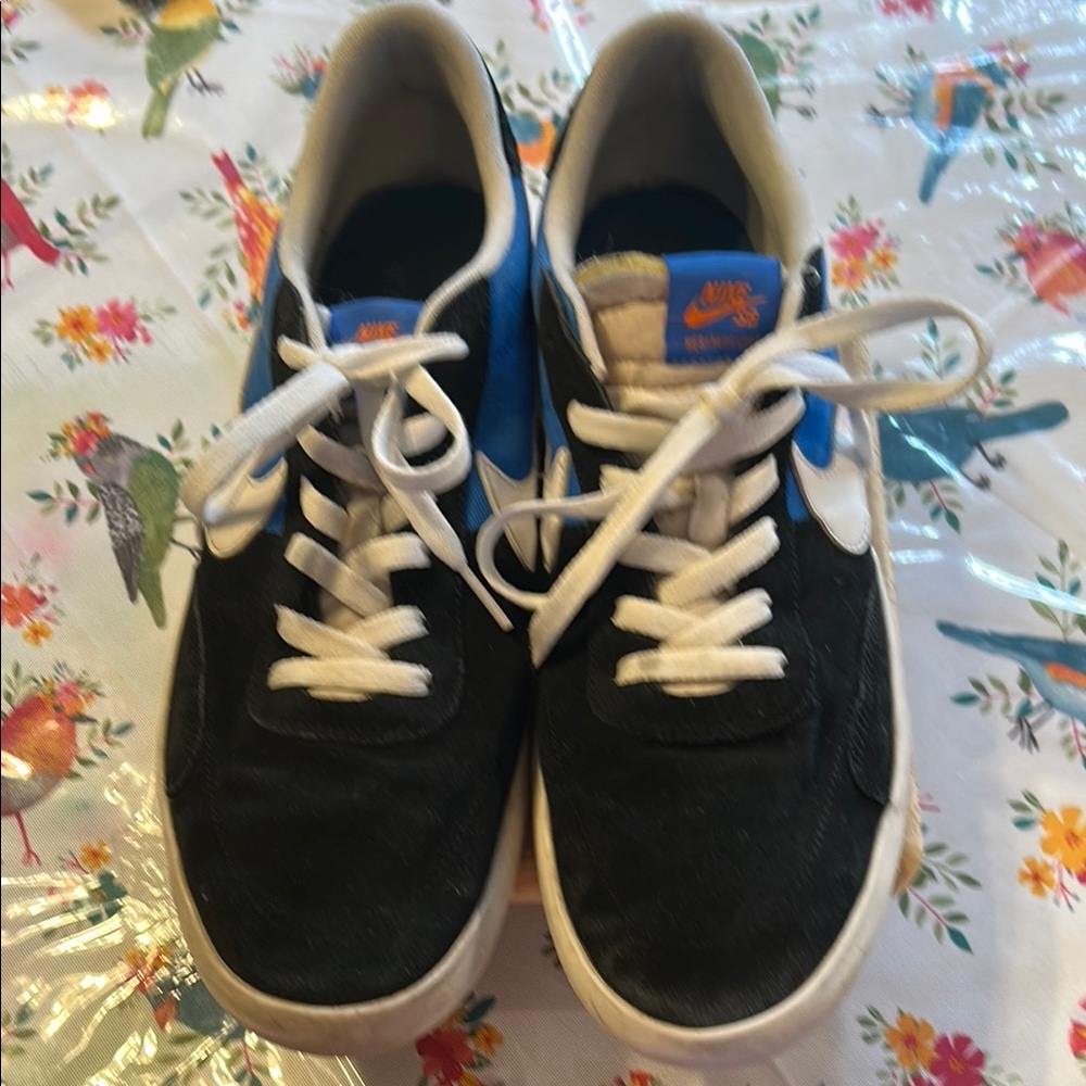 Nike Men’s Heritage SB Skateboard Sneakers Shoes Black and Blue EUC